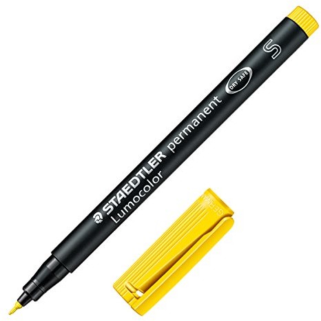 Staedtler 313 Lumocolor pisak uniwersalny S-koronka, trwałe, około 0.4 MM, 10 sztuk w kartonie Kabura, żółty 313-1