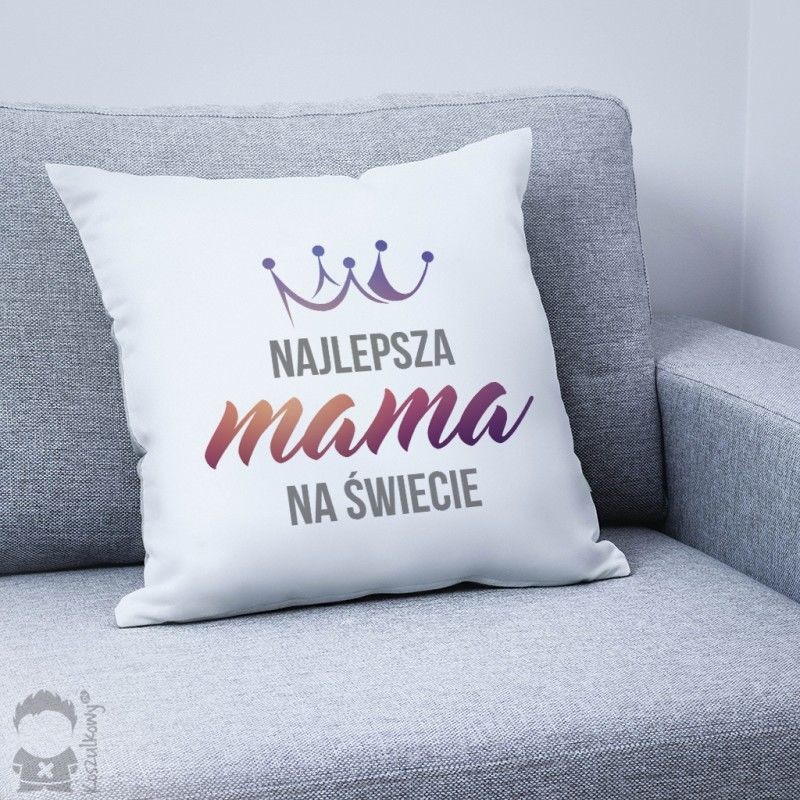 Koszulkowy Najlepsza mama na świecie - poduszka z nadrukiem