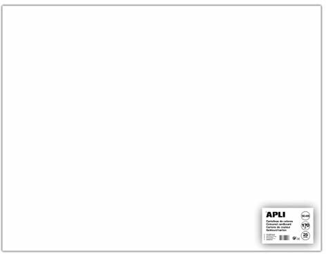 Apli 014254 zestaw 25 arkuszy karton 500 x 650 mm, biały 014254