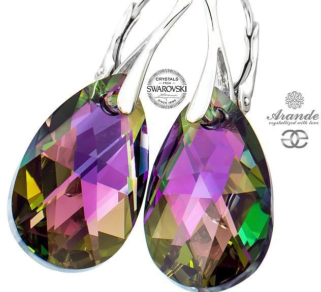 Swarovski NOWE PIĘKNE KOLCZYKI PARADISE SHINE SREBRO