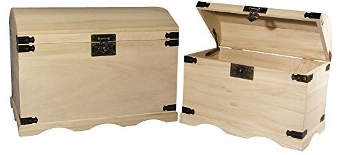 Rayher Hobby Drewniane skrzynie zestaw Rayher 6153900, 37 x 21 x 26 cm i 44,8 x 28,8 x 32 cm 6153900