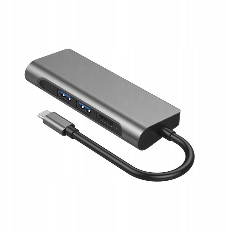 Adapter czytnik kart Hub Usb Typ C 7 in 1 Hdmi Rj