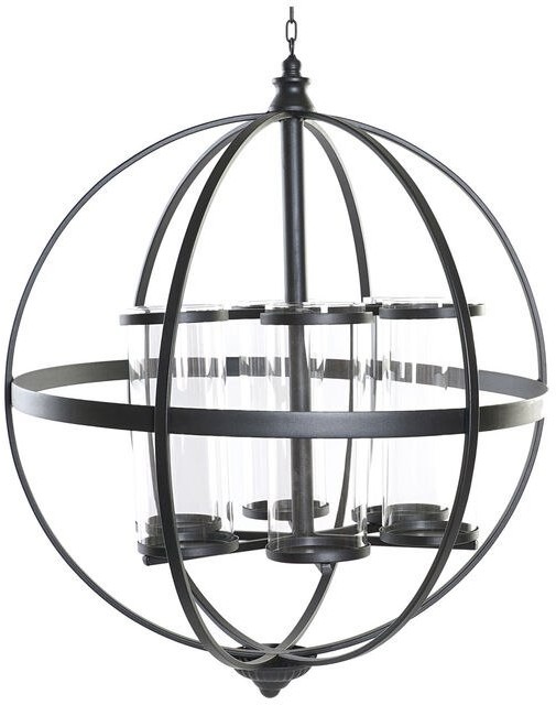 Decor DKD Home Emaga Świeczniki DKD Home Czarny Metal Szkło (60 x 60 x 73 cm) S3026344