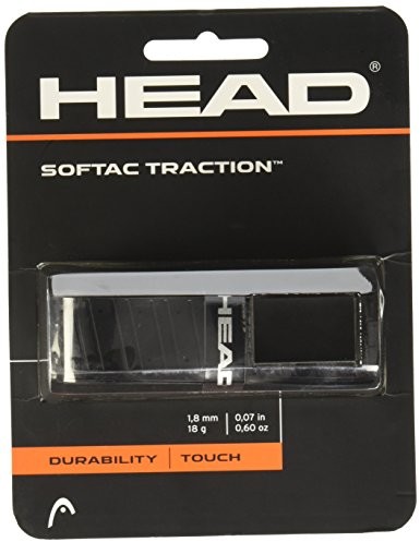 Head Softac Traction taśma na rączkę do rakiety, czarna, czarny, jeden rozmiar 285029-bk