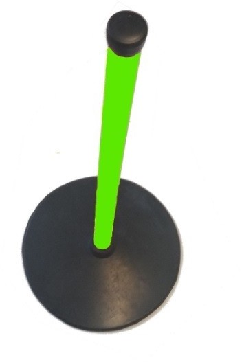 NO10 Tyczka slalomowa NO10 z podstawą gumową 120 cm zielona TYCZKA1_NO10_120