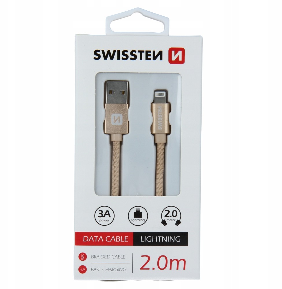 Kabel 8 - Pin Swissten 2m złoty