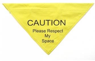 Ancol ancol Respect My Space Uwaga Bandana dla psów, średni/Large, żółty