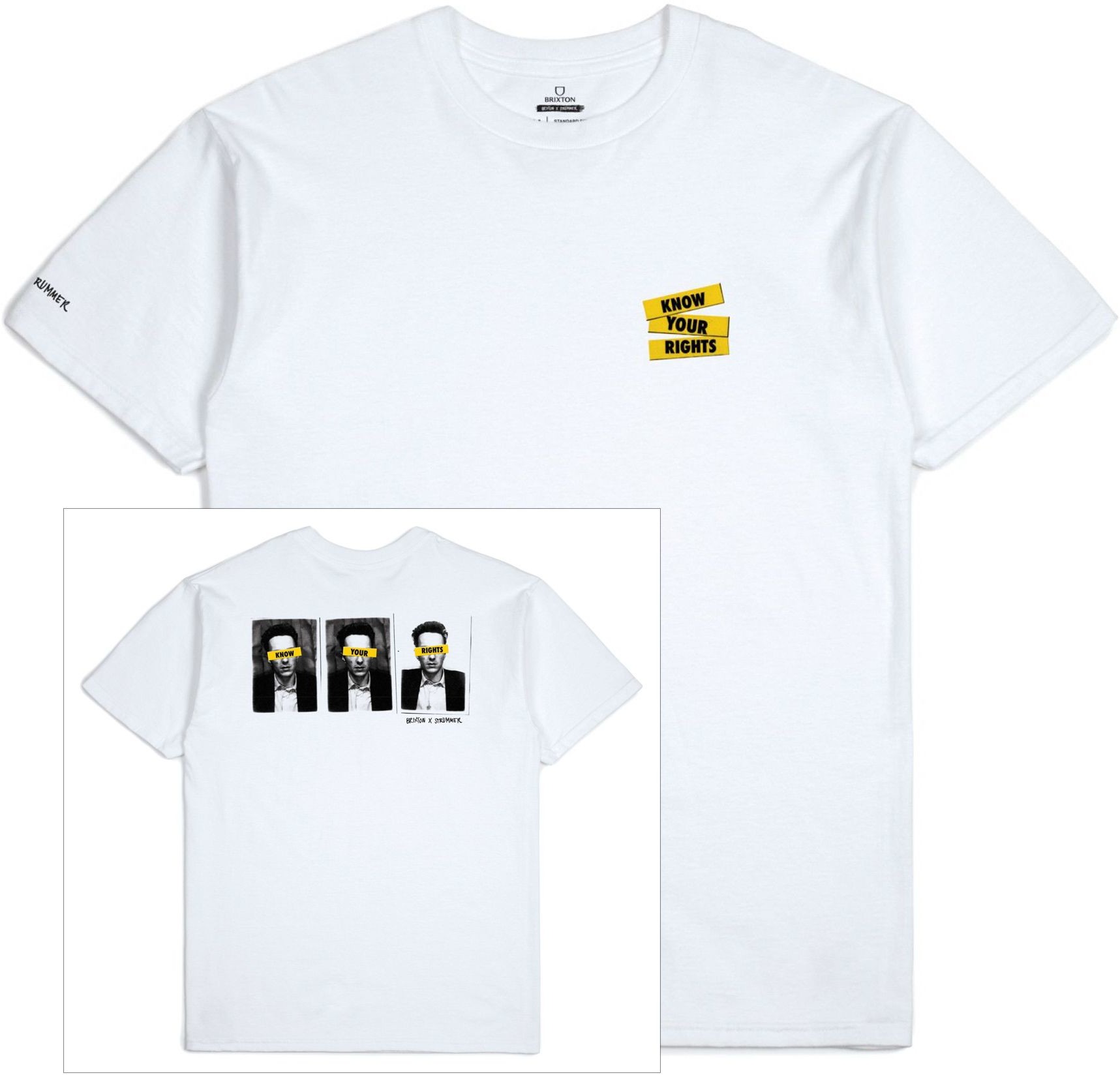 Brixton t-shirt STRUMMER) KNOW YOUR RIGHTS TEE White