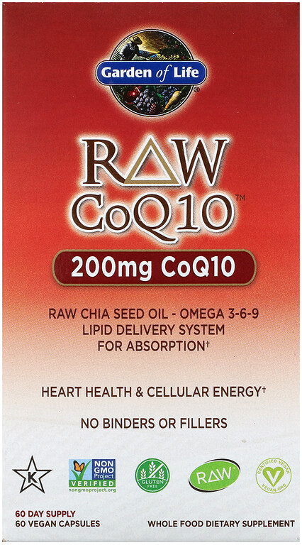 GARDEN OF LIFE RAW CoQ10 (Koenzym Q10) 60 Kapsułek wegetariańskich