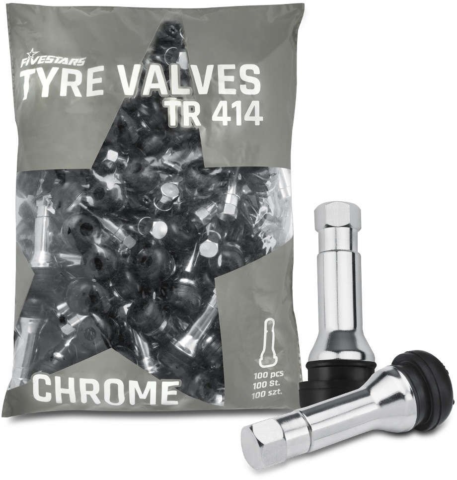 ATS Zawór Wentyl TR414 CH chromowany do felg aluminiowych - 100 szt