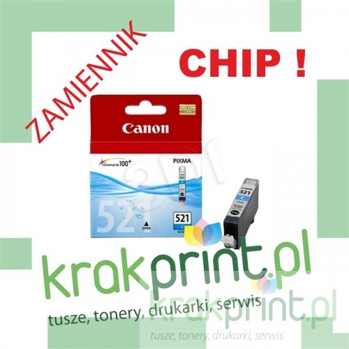 eMPe Tusz Zamiennik z chipem do Canona CLI-521C MPCACLI521C) Cyan MPCACLI521C