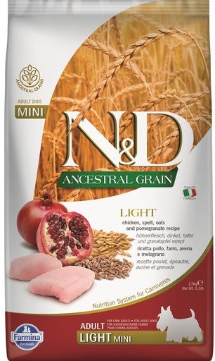 Farmina N&D Ancestral Grain Light Chicken&Pomegranate 2,5 kg