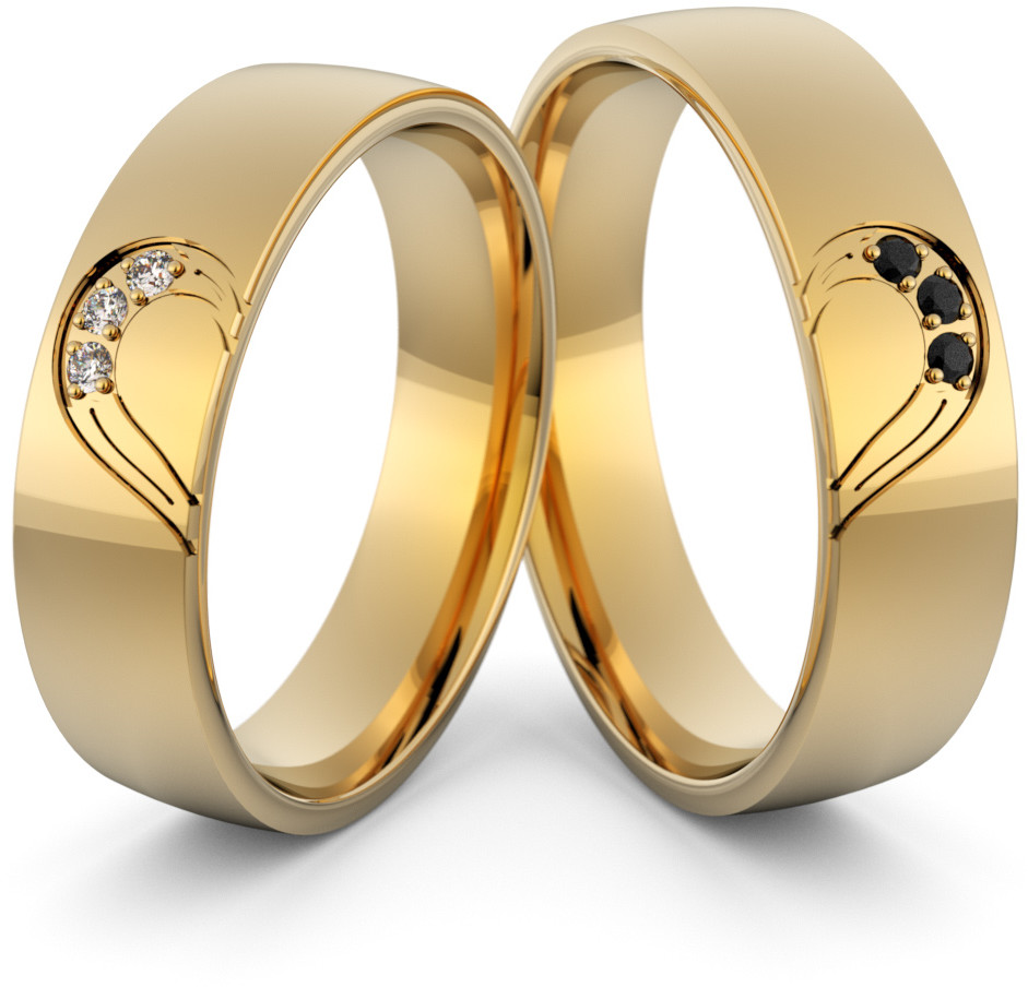 Eminence Obrączki ślubne z sercem i brylantami - Au-1017 Au-1017-2