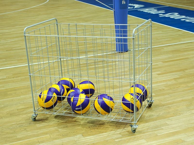 Interplastic Wózek na piłki i sprzęt sportowy 108x98x66 składany, zamykany 01716