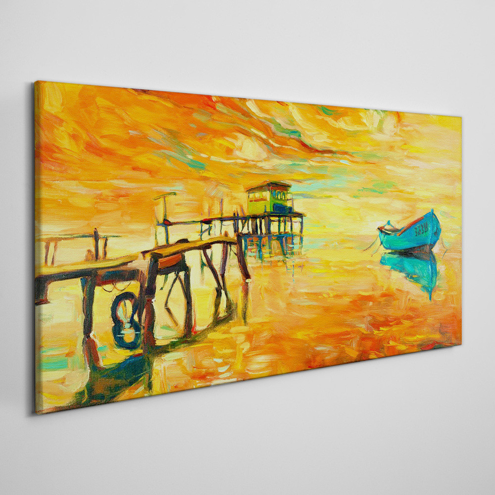 PL Coloray Obraz Canvas port niebo zachód słońca 140x70cm