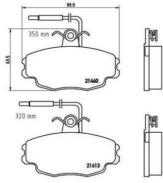 BREMBO Zestaw klocków hamulcowych, hamulce tarczowe P 61 043