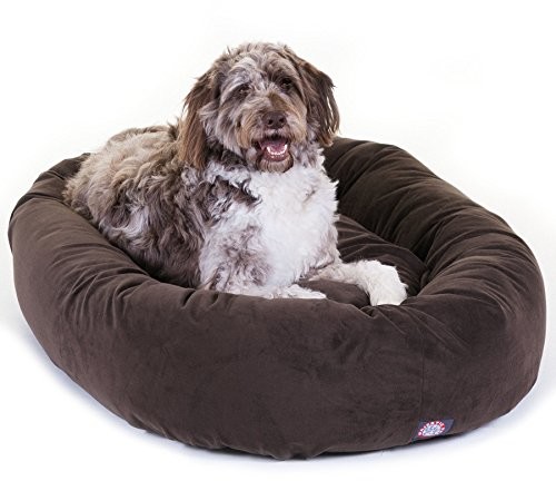 Majestic Pet zamszu Bagel łóżko dla psa, czekoladowobrązowy
