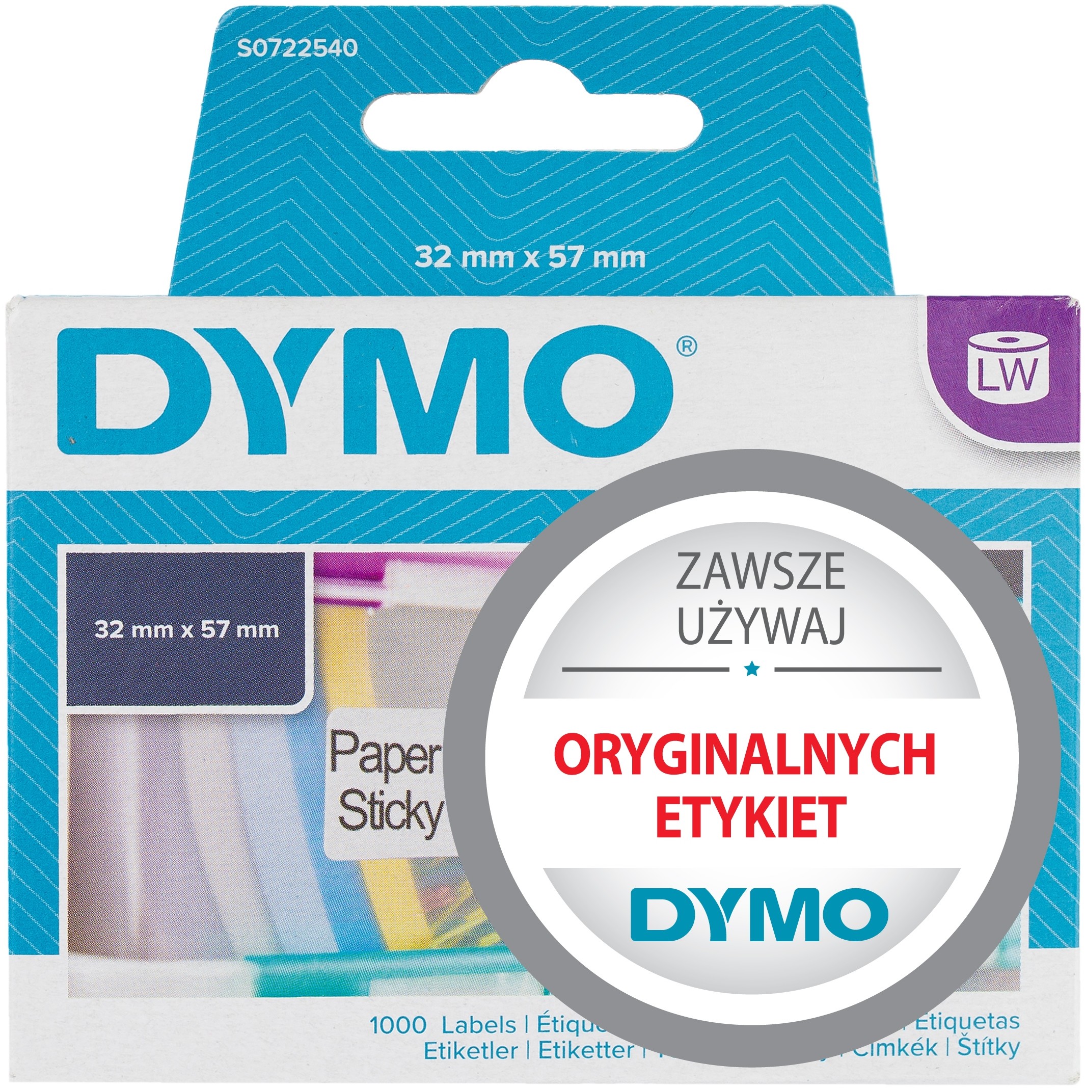 Dymo Lw Etykiety uniwersalne 32x57mm 1000szt białe
