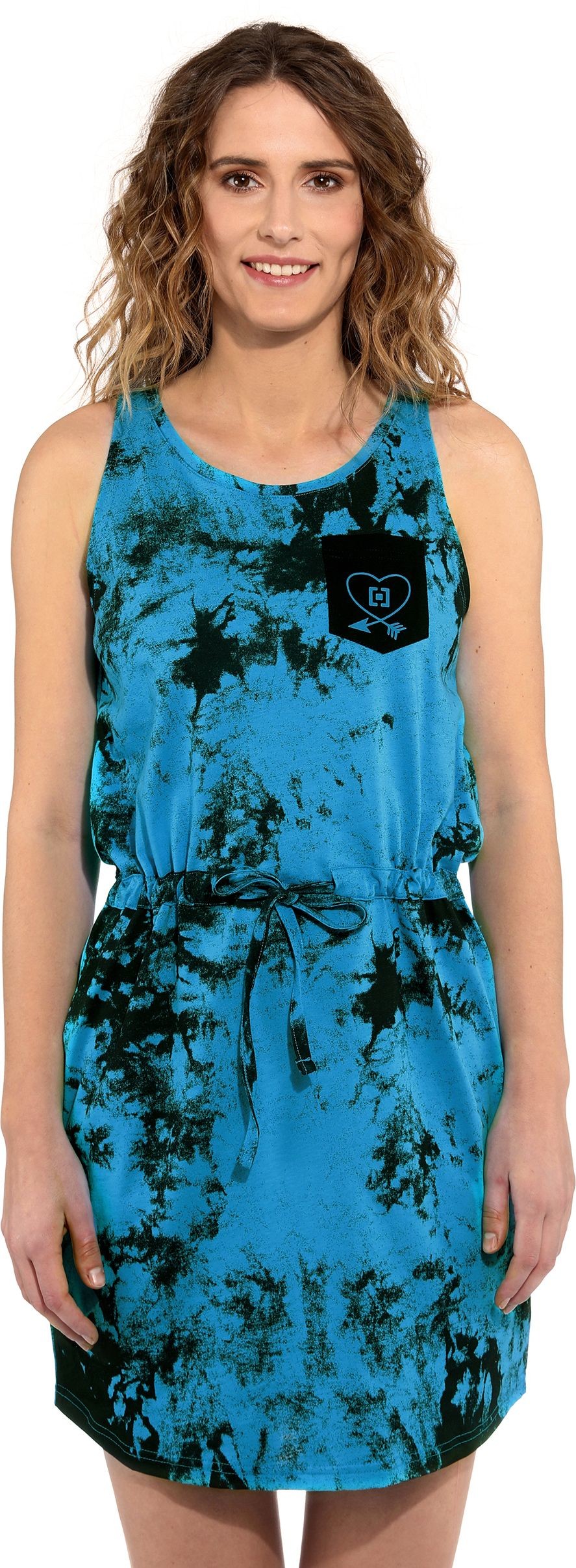 HORSEFEATHERS sukienka damska HORSEFEATHERS ELLIS DRESS Blue Tie Dye)