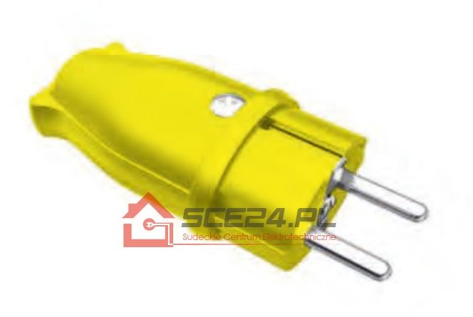 Wtyczka gumowa 230V IP44 ŻÓŁTA
