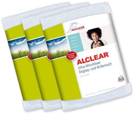 ALCLEAR Allear 950003A  ściereczka do wyświetlacza z mikrofibry do iPhone'a, iPada i iPoda, 19 x 14 cm, 3 szt. , biały 950003i_3