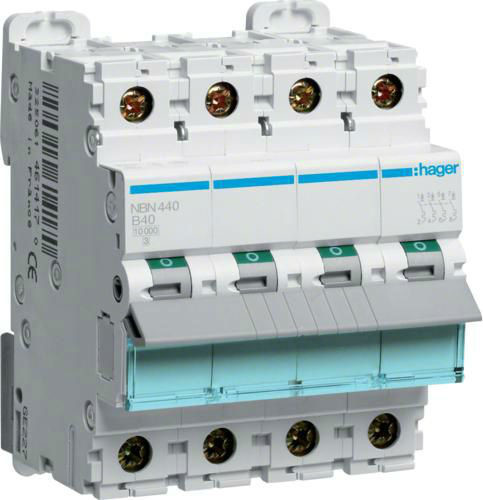 Hager Wyłącznik nadprądowy NBN 4P B40 10kA NBN440