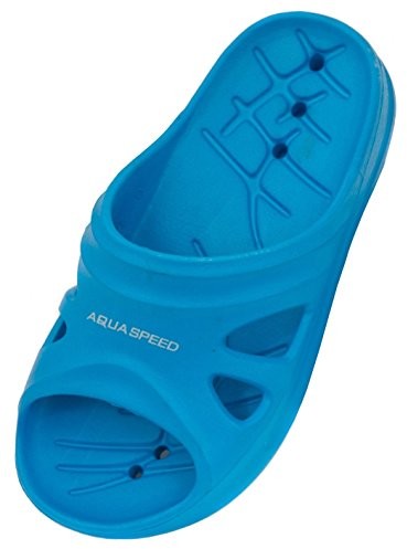 Aqua Speed klapek basenowych dla dorosłych i dzieci basen buty Podeszwa antypoślizgowa bardzo lekki # AS Florida, kolor: niebieski, rozmiar: 29 5908217660015