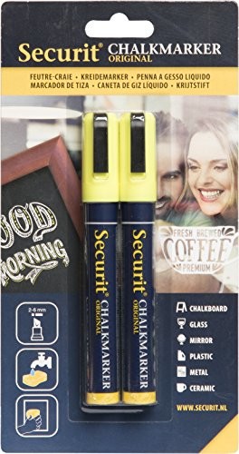 Securit Trzpienie SECURIT kredy w części środkowej (2  6 MM) Żółty (zestaw szt.) BLSMA510YE