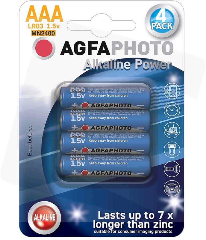 AgfaFoto baterie alkaliczne AAA LR03 1,5V 4szt