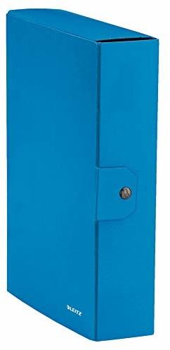 Leitz Press Stud Closure Box teczka powlekana tworzywem sztucznym, 25 x 35 cm Dorso 8 cm niebieski metalizowany 388705