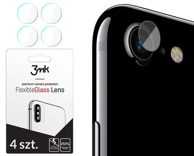 3MK 4x Szkło Flexible Glass na kamerę obiektyw do Apple iPhone 7/8 6835X10