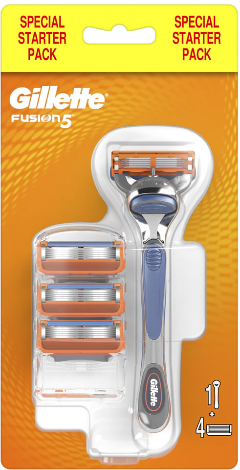Gillette Fusion start pack 4-pak 4 wkłady impor Uk