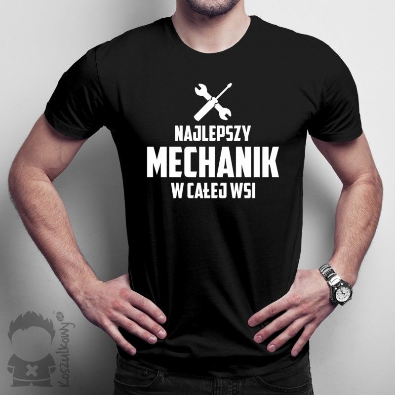 Koszulkowy Najlepszy mechanik w całej wsi - męska koszulka z nadrukiem