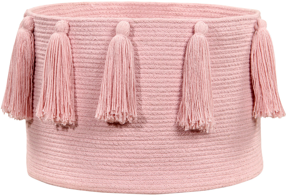 Lorena Canals Lorena Canals, Kosz, Basket Tassels, 30x45x45 cm, Różowy