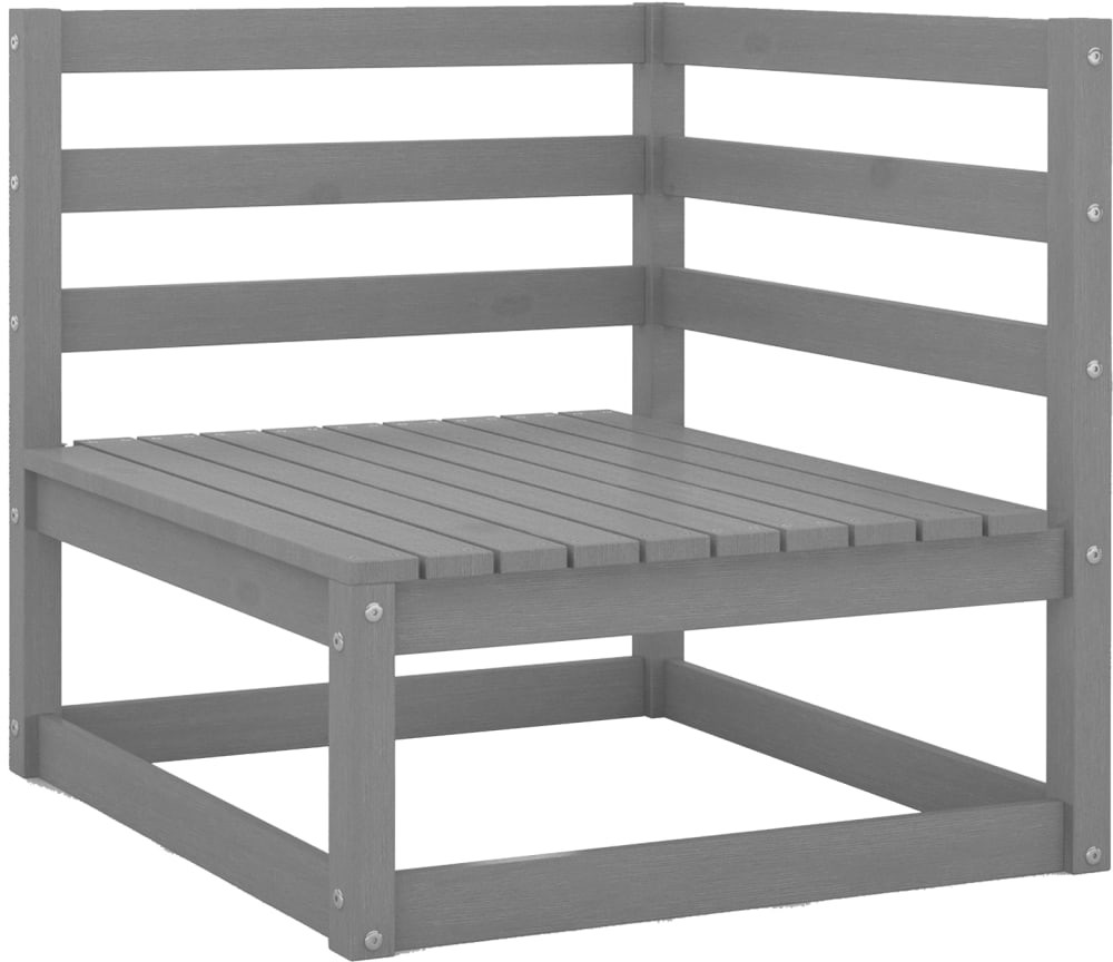 vidaXL Ogrodowa sofa narożna, szara, lite drewno sosnowe