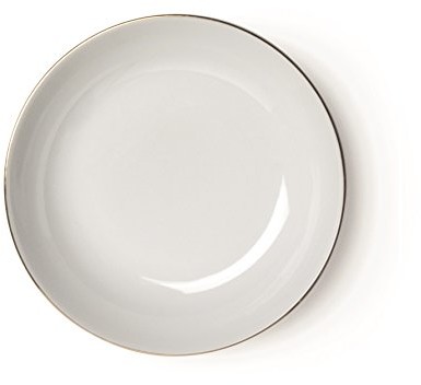 Excelsa złota talerz do zupy, porcelana, biały/krawędź Złoto, 21 x 21 x 4 cm 60693