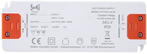 EMC SeKi SeKi Zasilacz LED L-50-24 - 24 V - 2,08 A - 50 W; sterownik LED - zasilacz - sterownik - 317179