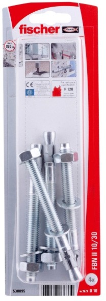 Fischer Kotwy trzpieniowe FBN II 10 x 100 mm 4 szt. 538895