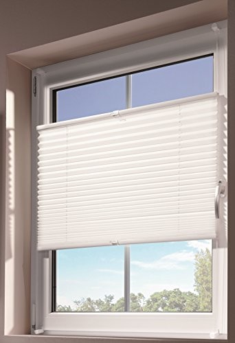 mydeco 65435 Klemmfix żaluzja plisowana, montaż bez użycia wiertarki, biała, biały, 60 x 130 cm 65436