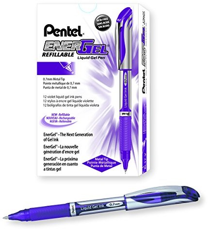 Pentel EnerGel Xm Gel Roller 12 sztuki, fioletowy BL57-V
