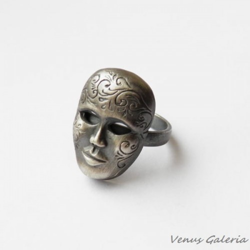 Skagen Pierścionek srebrny - Maska Wenecka I oksydowana 735