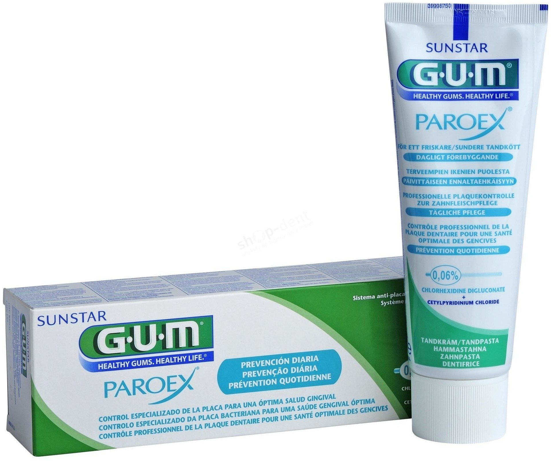 GUM Butler Sunstar ParoeX - Pasta na stany zapalne do codziennego stosowania z chlorheksydyną 0,06% 75ml