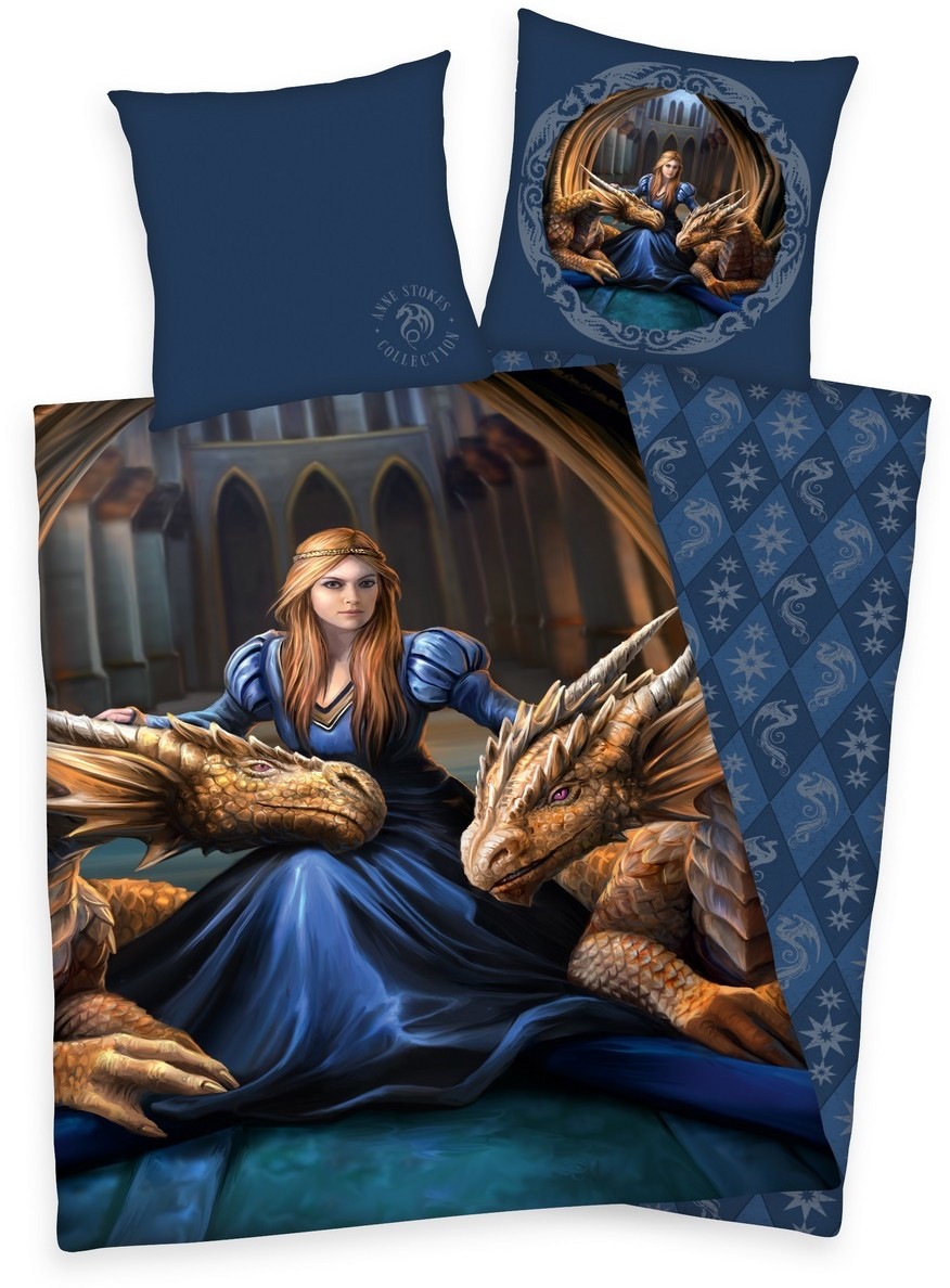 Dziecięca pościel bawełniana Anne Stokes Collection Dragons, 140 x 200 cm, 70 x 90 cm