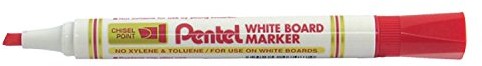Pentel 4,5 MM Whiteboard Marker, klinowatym czubkiem, czerwony MW86-BE