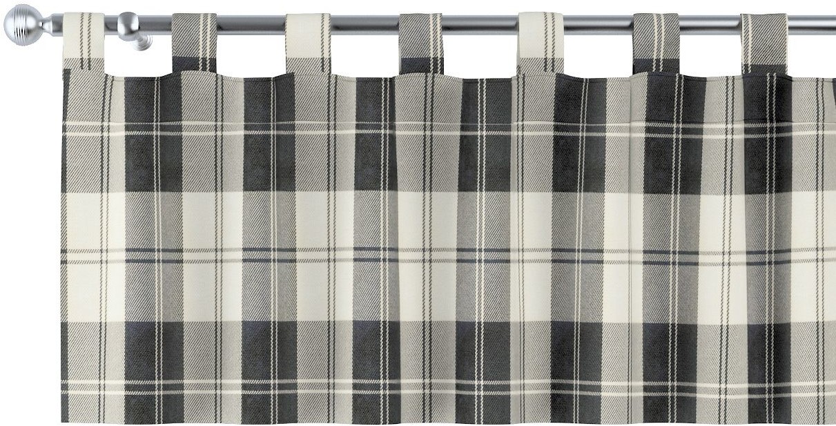Dekoria Lambrekin na szelkach krata czarno-biała 260 × 40 cm Edinburgh 1357-115-74