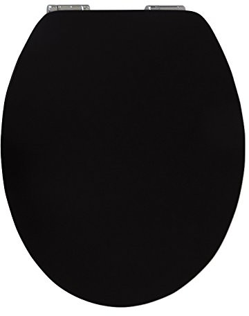 Sitzplatz Deska sedesowa High Gloss Pure Black, czarna | deska toalety | deska klozetowa z drewna | | metalowy zawias | automatycznego opuszczania Soft-Close-Fast-Fix-szybkim zapięciem