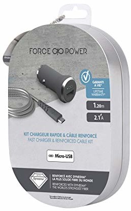 Bigben Connected Bigben Connected FPCACMIC1.2MG ładowarka do urządzeń mobilnych Auto szara, srebrna  ładowarka do urządzeń mobilnych (samochód, zapalniczka, 2,4 A, 1,2 m, szara, srebrna) FPCACMIC1.2MG