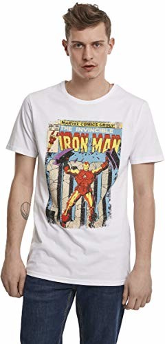 MERCHCODE Iron Man Cover Tee t-shirt męski, m