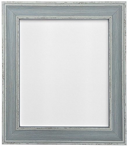 NA FRAMES BY POST FRAMES BY POST Scandi postarzana niebieska ramka zdjęcia z białą podkładką 30 x 25 cm VB00PW784FY