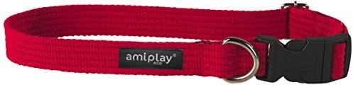 amiplay Ami Play bawełna pies miękki i regulowany pasek na szyję, l, czerwony